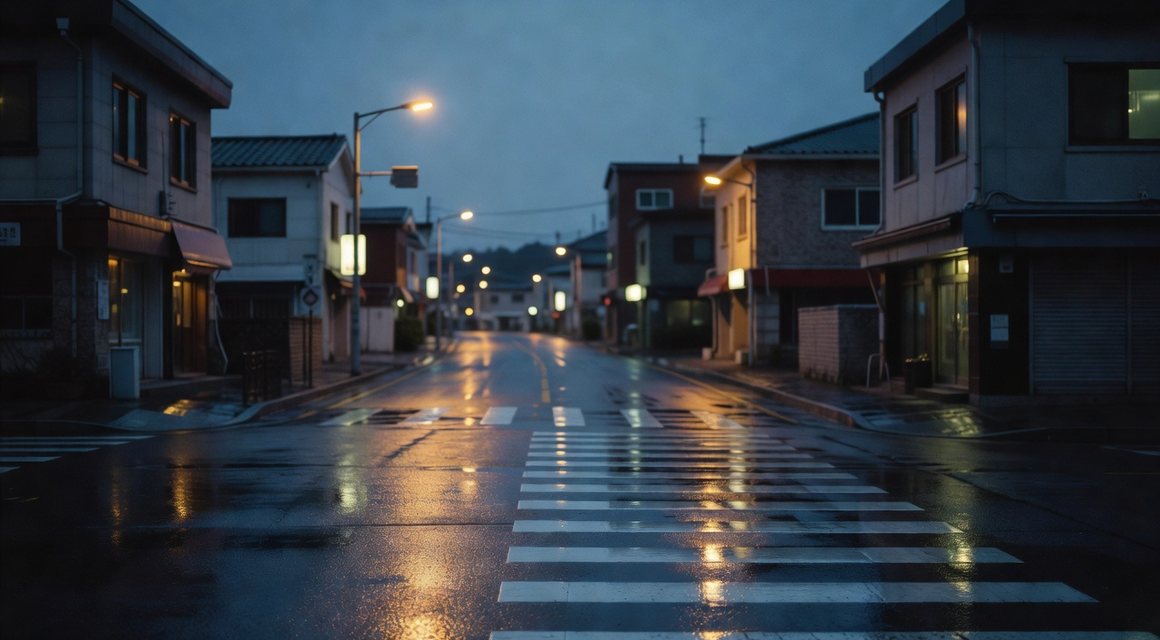 야간 도심 거리 이미지 — 목포 지역 안내
